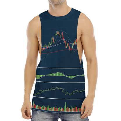 Stock Candlestick And Indicators Print Men's Muscle Tank Top
