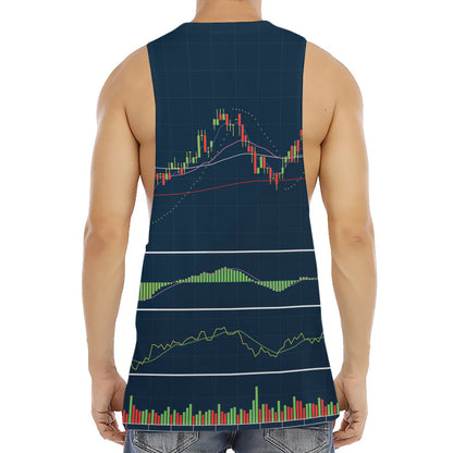 Stock Candlestick And Indicators Print Men's Muscle Tank Top