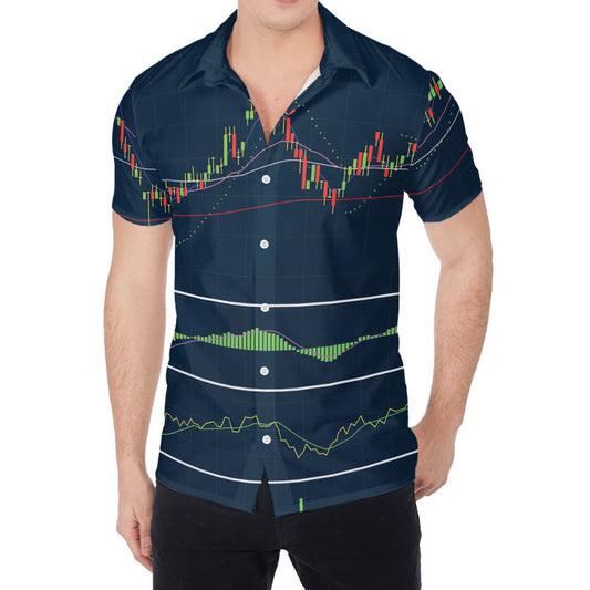 Stock Candlestick And Indicators Print Men's Shirt