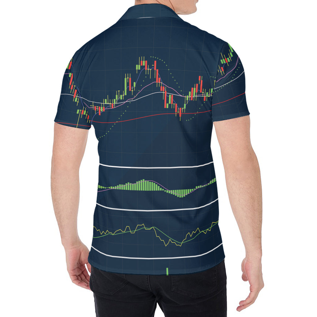 Stock Candlestick And Indicators Print Men's Shirt