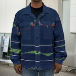 Stock Candlestick And Indicators Print Men's Shirt Jacket