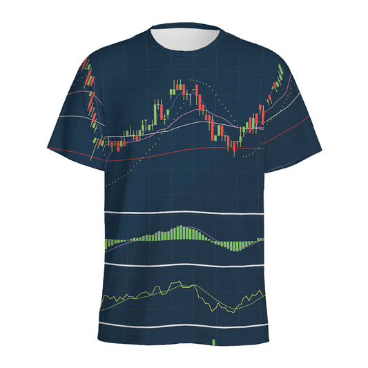 Stock Candlestick And Indicators Print Men's Sports T-Shirt
