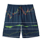 Stock Candlestick And Indicators Print Men's Swim Trunks