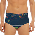 Stock Candlestick And Indicators Print Men's Triangle Swim Briefs