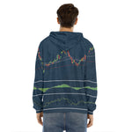 Stock Candlestick And Indicators Print Men's Velvet Pullover Hoodie