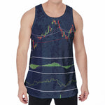Stock Candlestick And Indicators Print Men's Velvet Tank Top