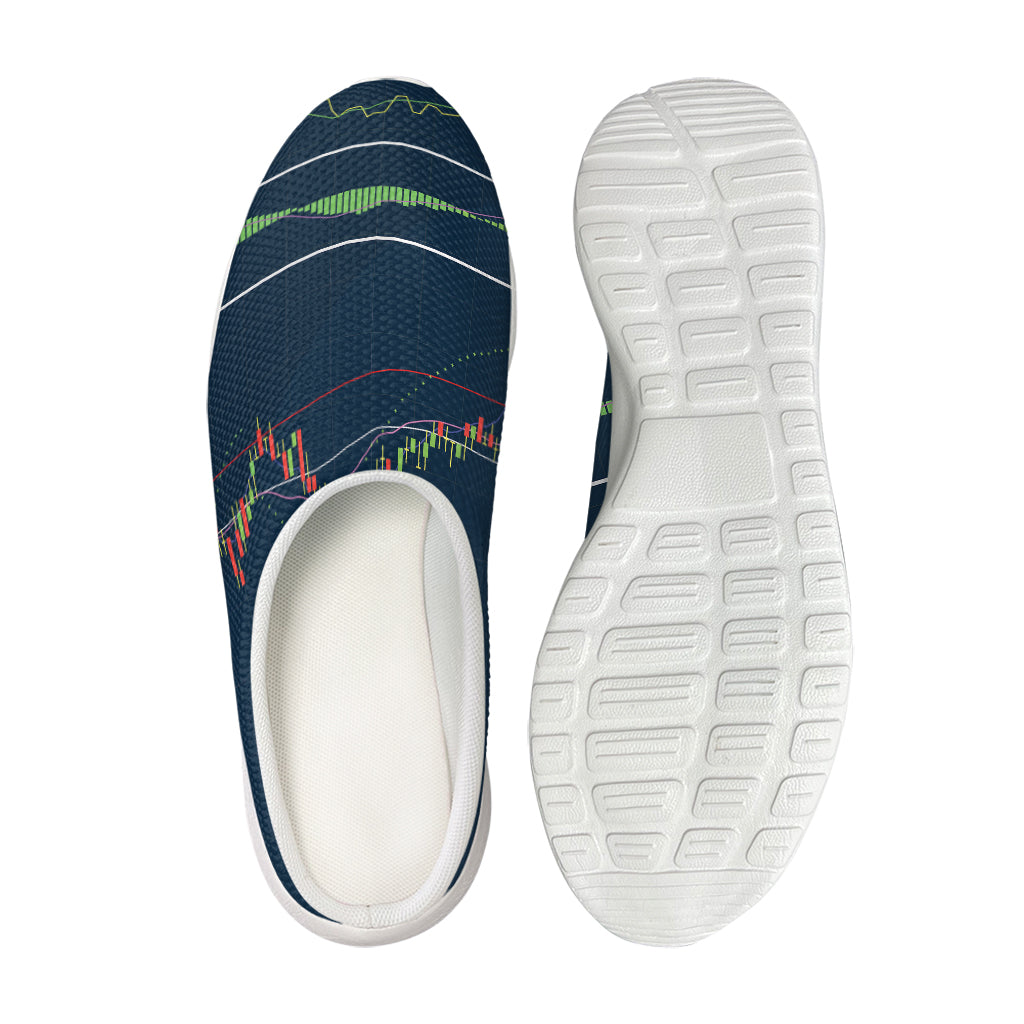 Stock Candlestick And Indicators Print Mesh Casual Shoes