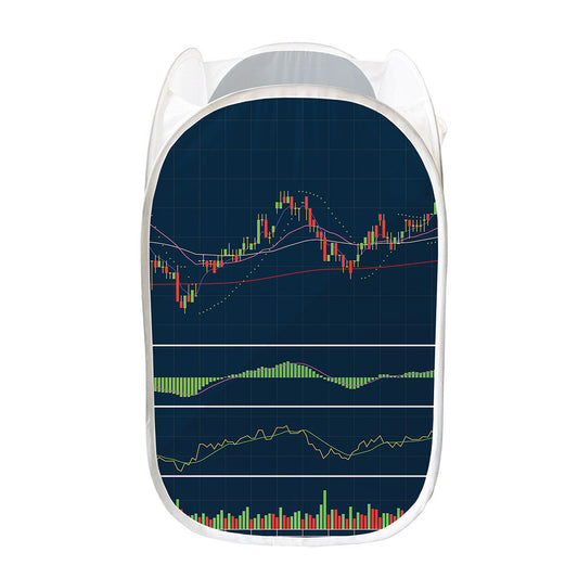 Stock Candlestick And Indicators Print Mesh Laundry Hamper