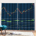 Stock Candlestick And Indicators Print Pencil Pleat Curtains