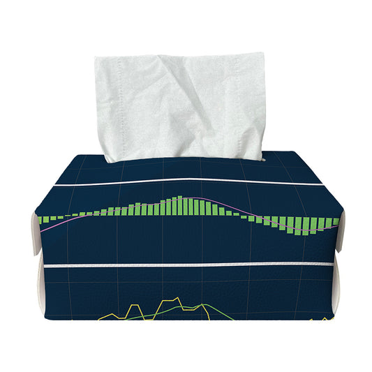 Stock Candlestick And Indicators Print Rectangle Tissue Box Cover