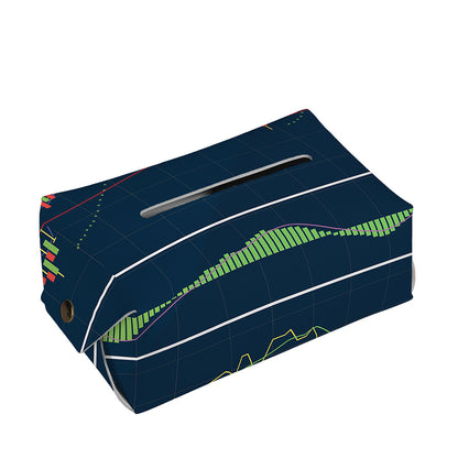 Stock Candlestick And Indicators Print Rectangle Tissue Box Cover