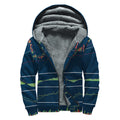 Stock Candlestick And Indicators Print Sherpa Lined Zip Up Hoodie