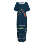 Stock Candlestick And Indicators Print Short Sleeve Long Nightdress