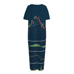 Stock Candlestick And Indicators Print Short Sleeve Long Nightdress