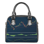Stock Candlestick And Indicators Print Shoulder Handbag
