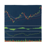Stock Candlestick And Indicators Print Silk Bandana