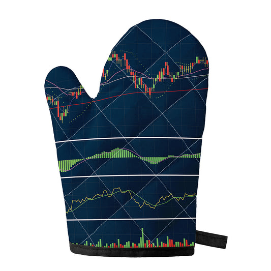 Stock Candlestick And Indicators Print Single Oven Mitt