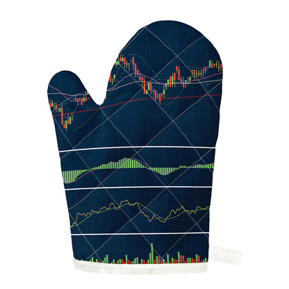 Stock Candlestick And Indicators Print Single Oven Mitt