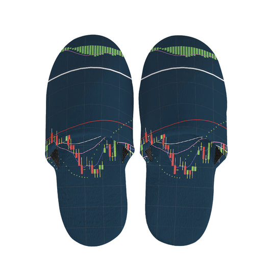 Stock Candlestick And Indicators Print Slippers