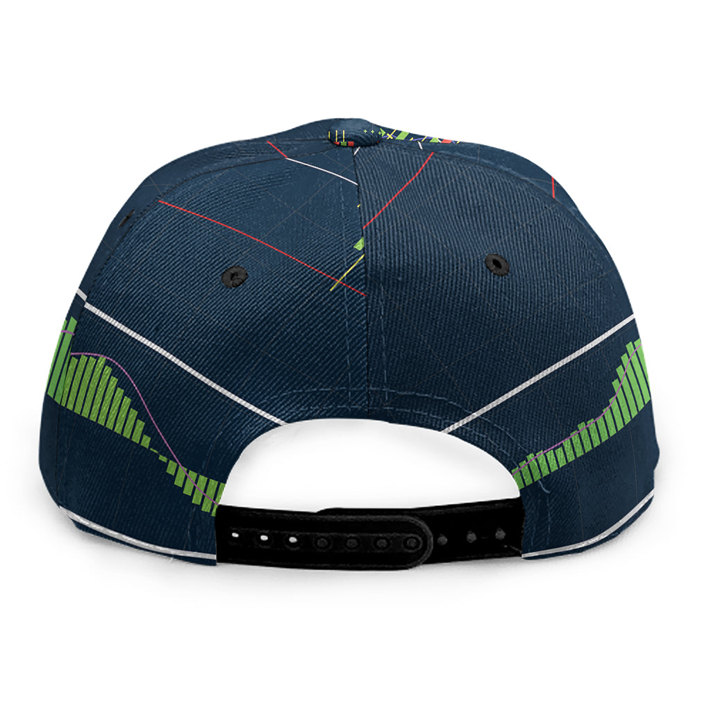Stock Candlestick And Indicators Print Snapback Cap