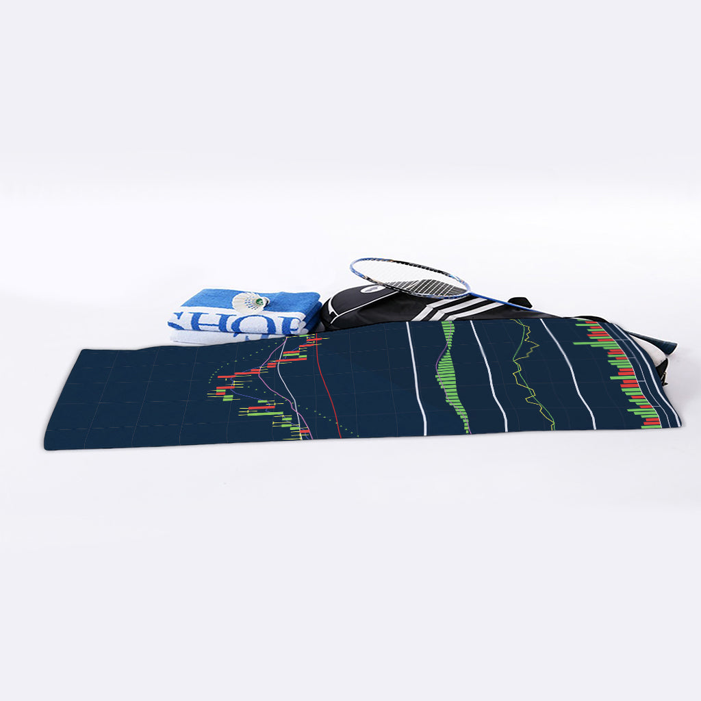 Stock Candlestick And Indicators Print Sports Towel