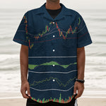 Stock Candlestick And Indicators Print Textured Short Sleeve Shirt