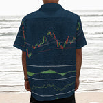 Stock Candlestick And Indicators Print Textured Short Sleeve Shirt