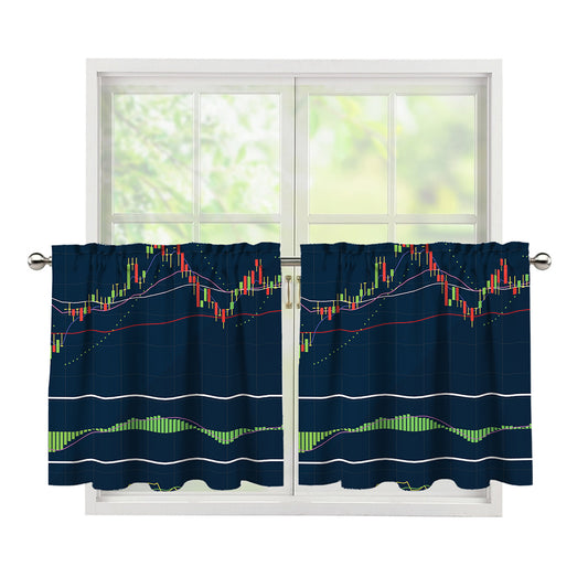 Stock Candlestick And Indicators Print Tier Curtains