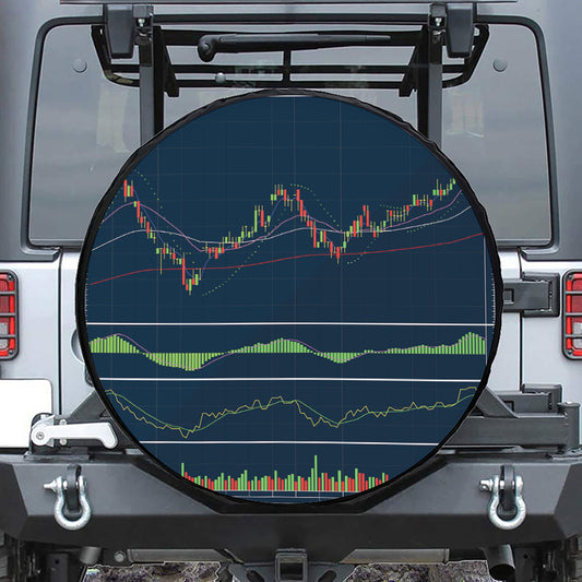 Stock Candlestick And Indicators Print Tire Cover