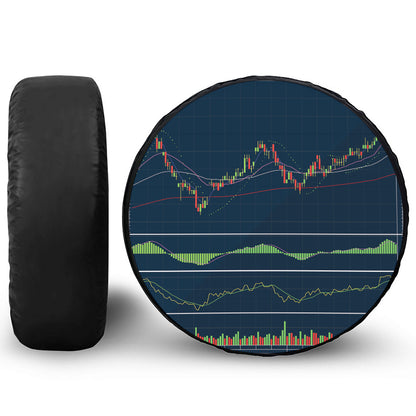 Stock Candlestick And Indicators Print Tire Cover