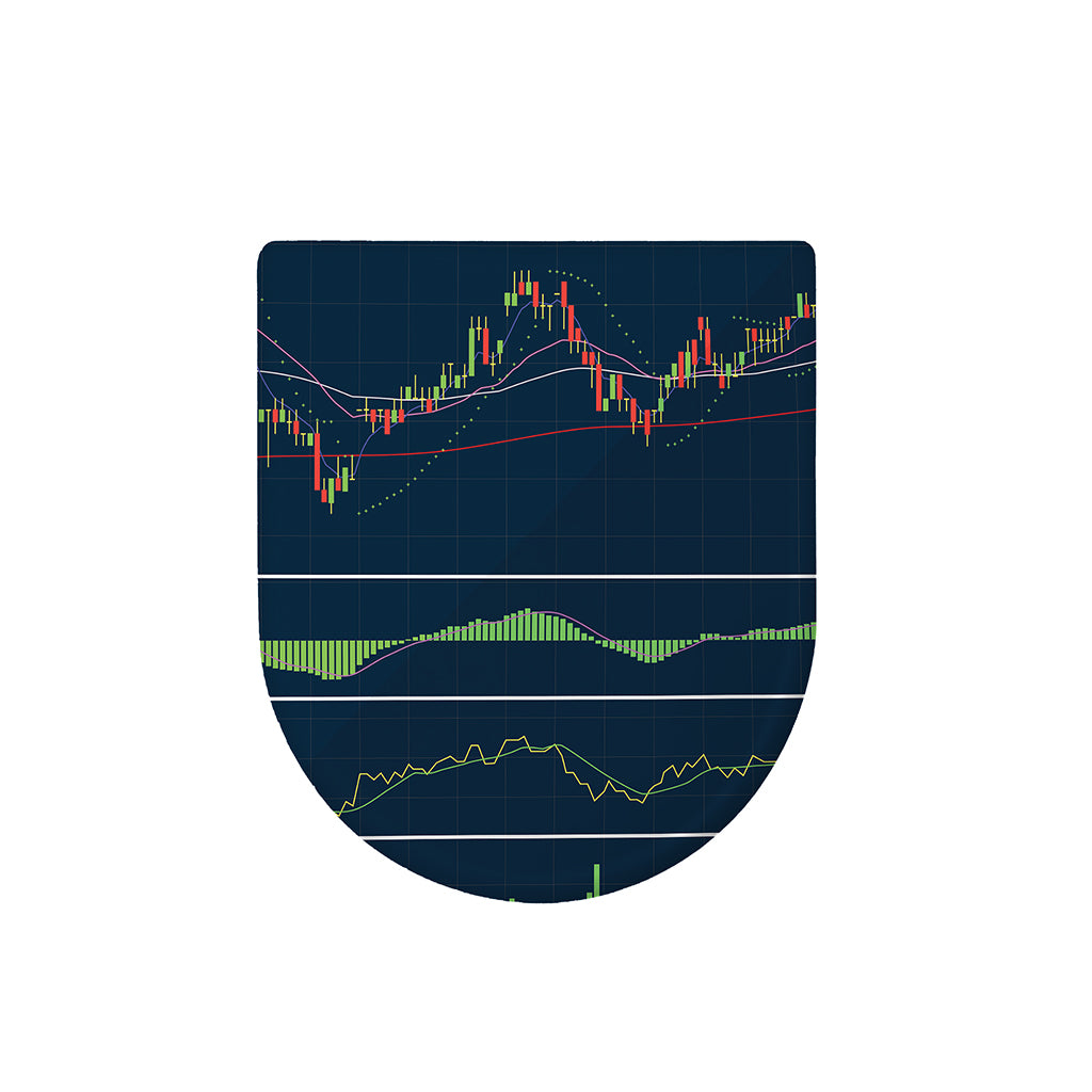 Stock Candlestick And Indicators Print Toilet Lid Cover