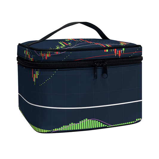 Stock Candlestick And Indicators Print Travel Makeup Bag