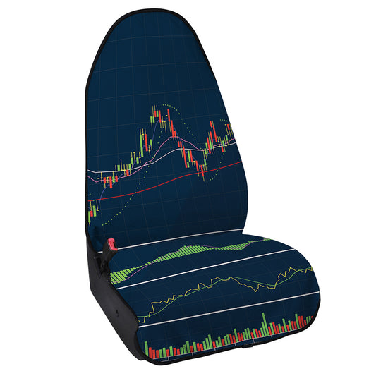 Stock Candlestick And Indicators Print Waterproof Car Seat Cover