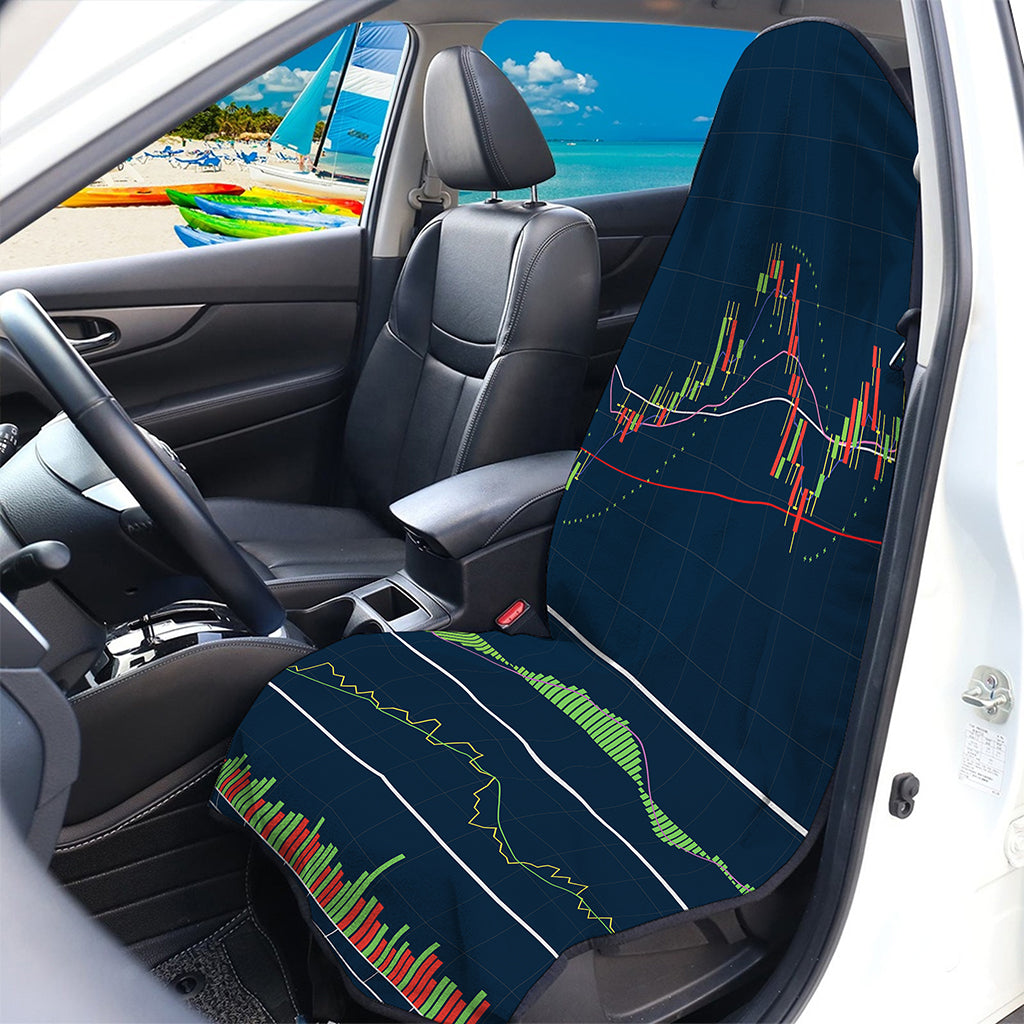 Stock Candlestick And Indicators Print Waterproof Car Seat Cover