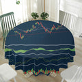 Stock Candlestick And Indicators Print Waterproof Round Tablecloth