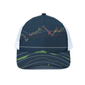 Stock Candlestick And Indicators Print White Mesh Trucker Hat