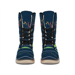 Stock Candlestick And Indicators Print Winter Boots