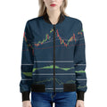 Stock Candlestick And Indicators Print Women's Bomber Jacket