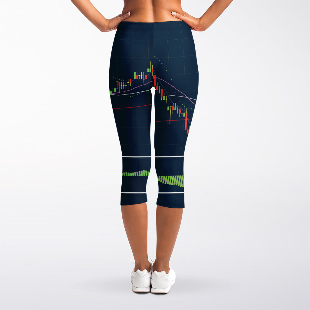 Stock Candlestick And Indicators Print Women's Capri Leggings