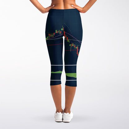 Stock Candlestick And Indicators Print Women's Capri Leggings
