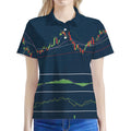 Stock Candlestick And Indicators Print Women's Polo Shirt