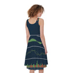 Stock Candlestick And Indicators Print Women's Sleeveless Dress