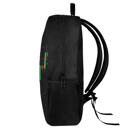 Stock Market Candlestick Print 17 Inch Backpack