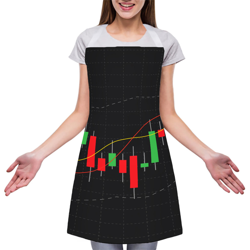 Stock Market Candlestick Print Adjustable Apron