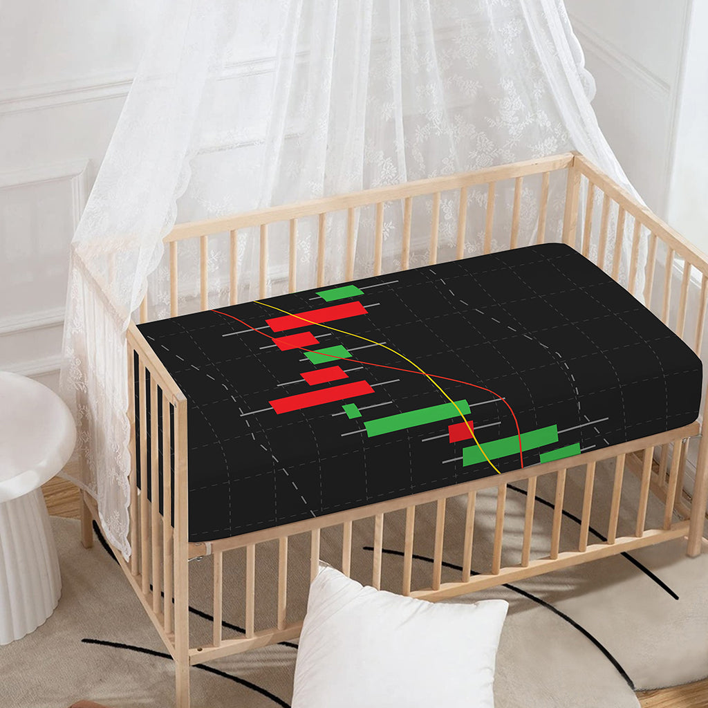 Stock Market Candlestick Print Baby Crib Sheet