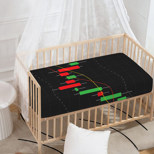 Stock Market Candlestick Print Baby Crib Sheet