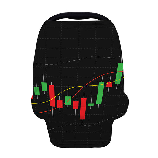 Stock Market Candlestick Print Baby Seat Cover