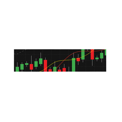 Stock Market Candlestick Print Bed Runner