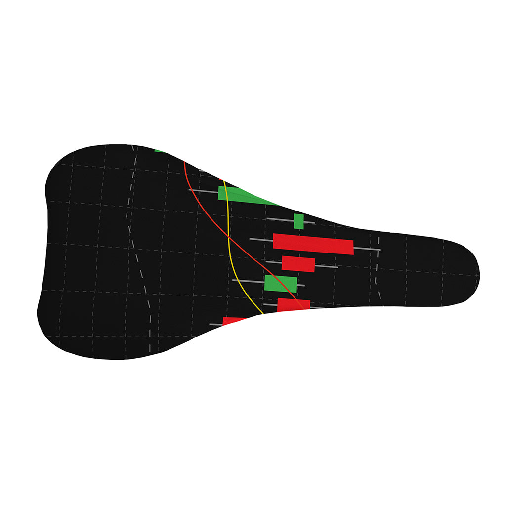 Stock Market Candlestick Print Bicycle Seat Cover