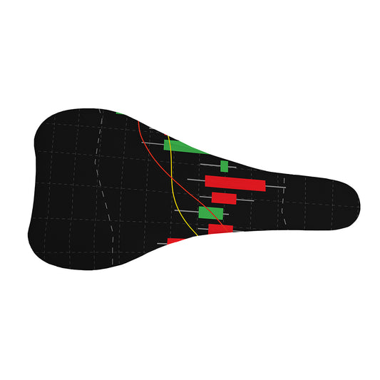 Stock Market Candlestick Print Bicycle Seat Cover